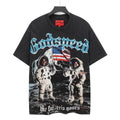 Godspeed Moon Landing Astronauts Vintage Wash Short‑Sleeve Tee (Washed Black)