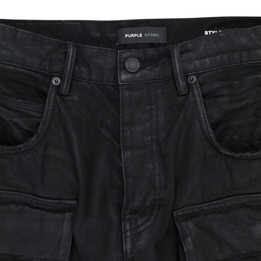RELAXED DOUBLE CARGO BLACK SKINNY JEANS