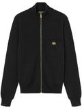 Versace cashmere-cotton knit zip sweater