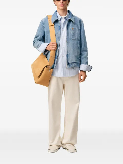 AMI Paris faded-effect zip-up jacket