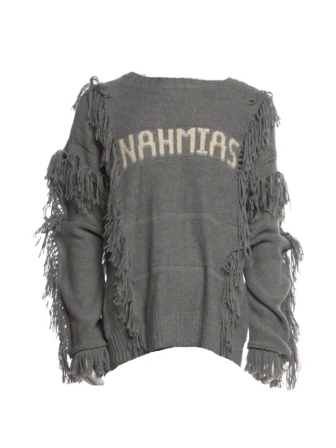 Nahmias crew-neck fringed distressed sweater