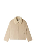 SANDRO shearling-collar zip-up jacket