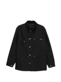 Prada corduroy-collar logo-plaque jacket