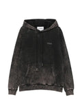 Iceberg acid-wash logo-patch hoodie