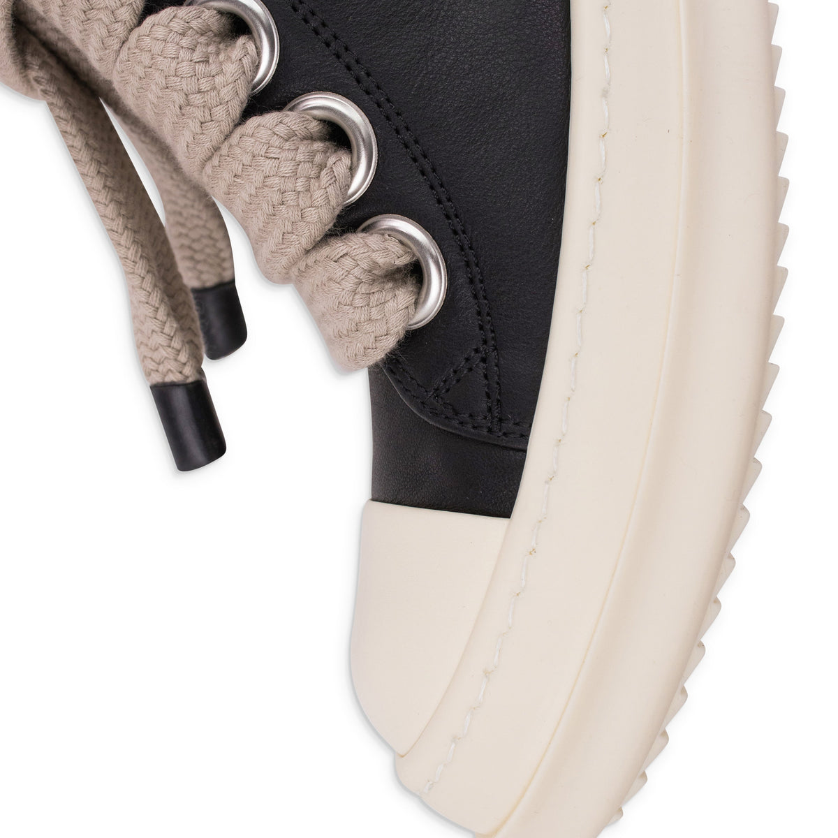 Black Leather Jumbolace Sneaker