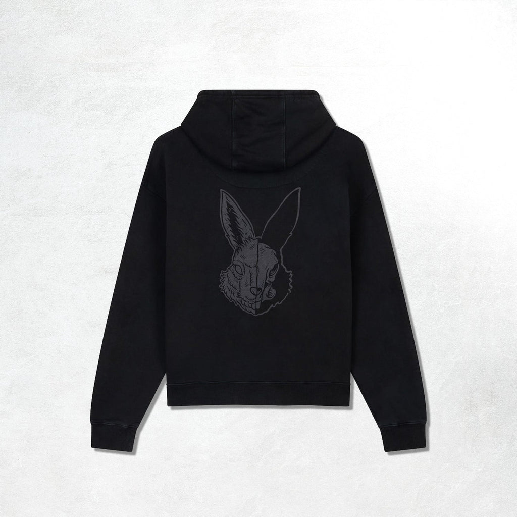 Acid Running Oversized Hoodie: Washed Black