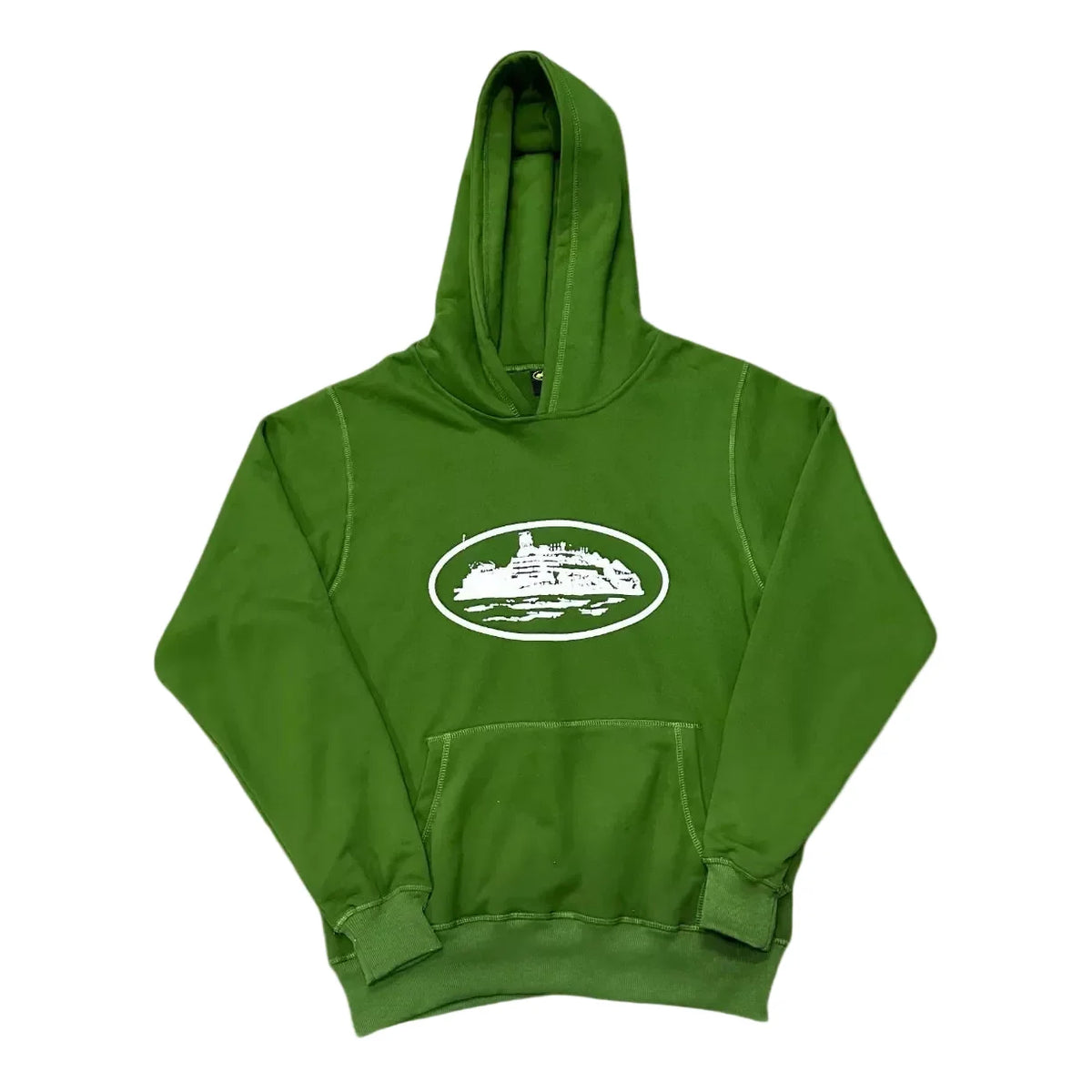Corteiz Alcatraz Island Heavyweight Hoodie green