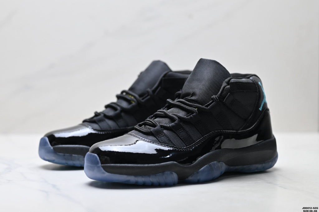 Air Jordan 11 Retro Black and Aqua Unisex Sneakers Style 13