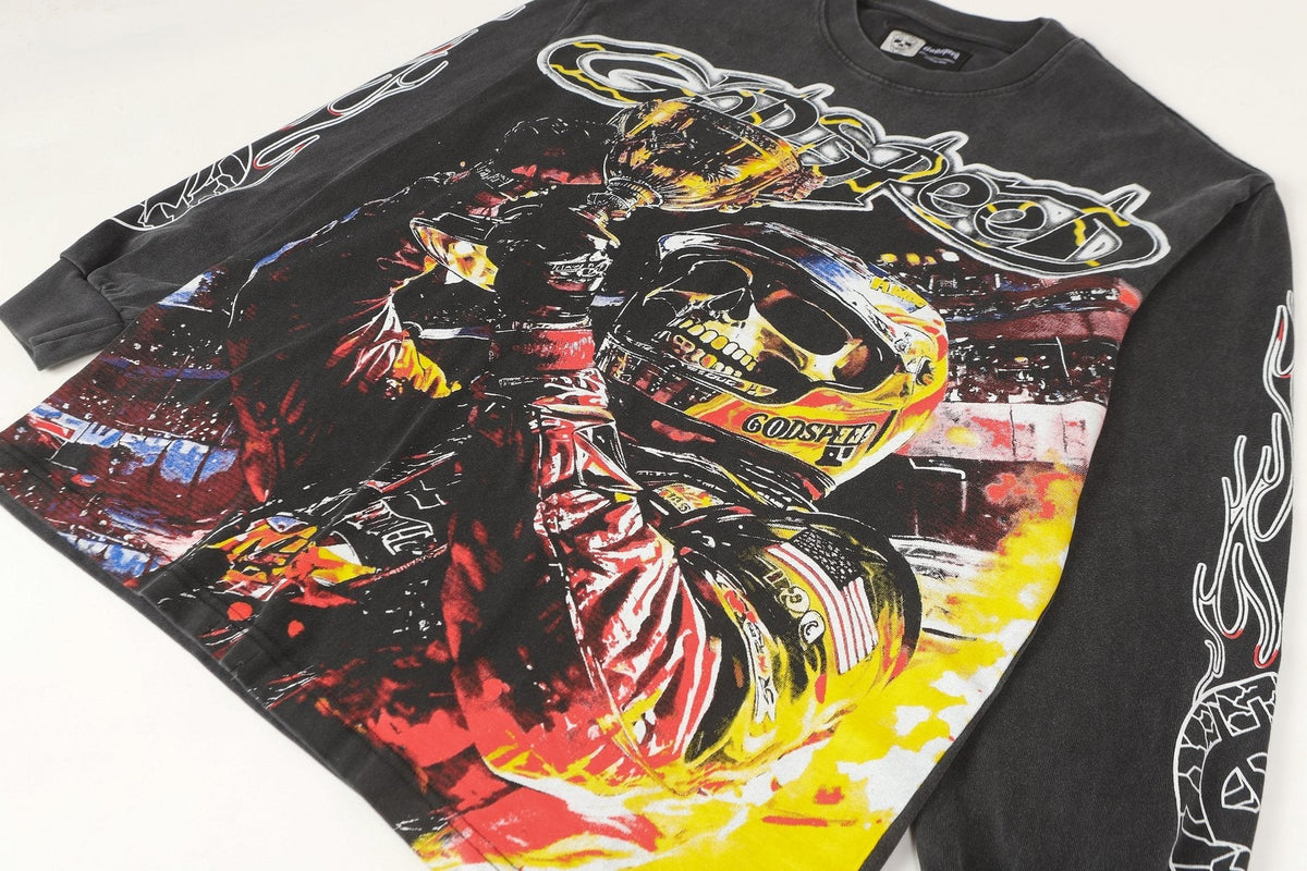 Godspeed Racing Skull Graphic Long-Sleeve T-Shirt