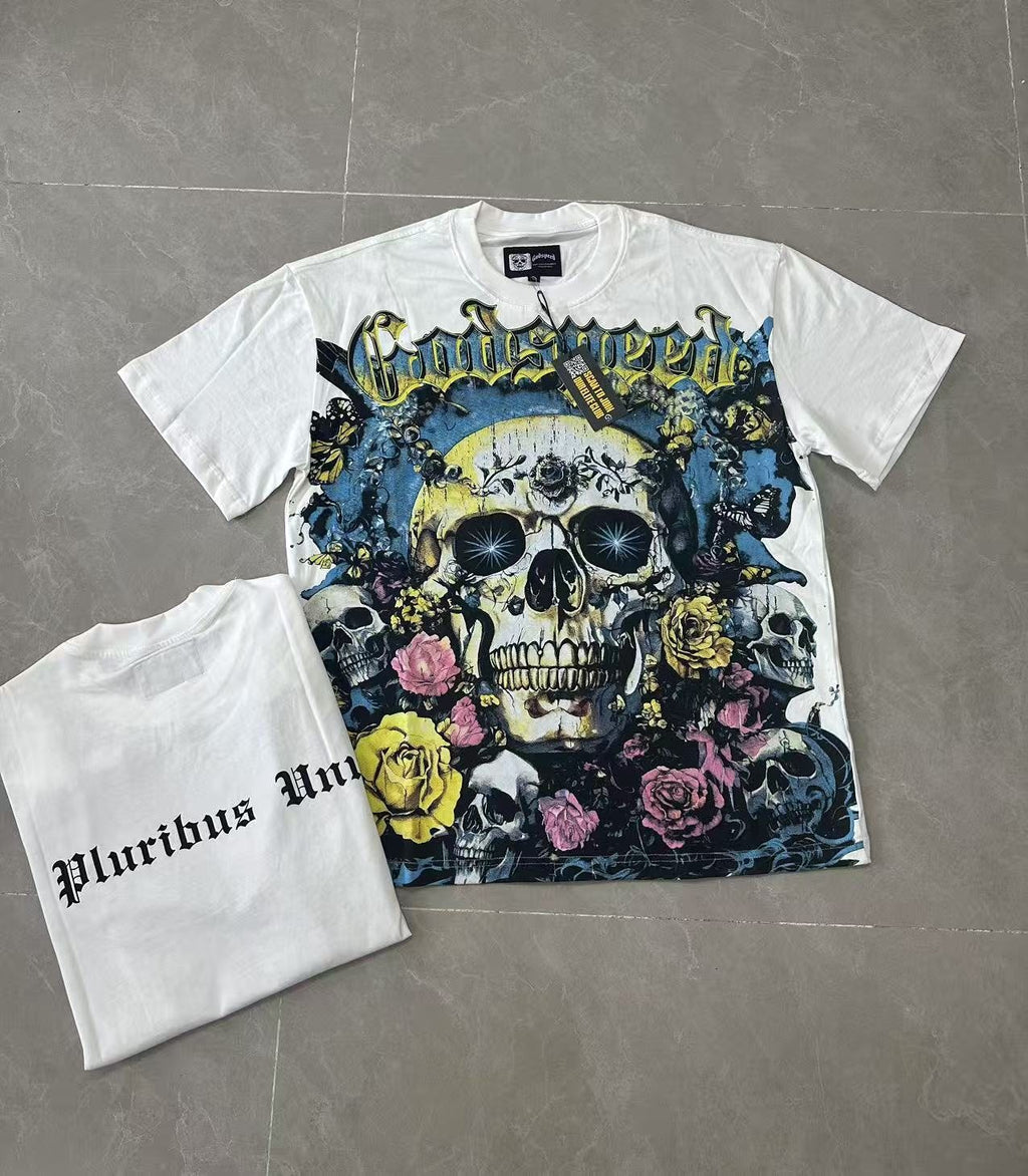Godspeed Skull Rose Graphic T-Shirt