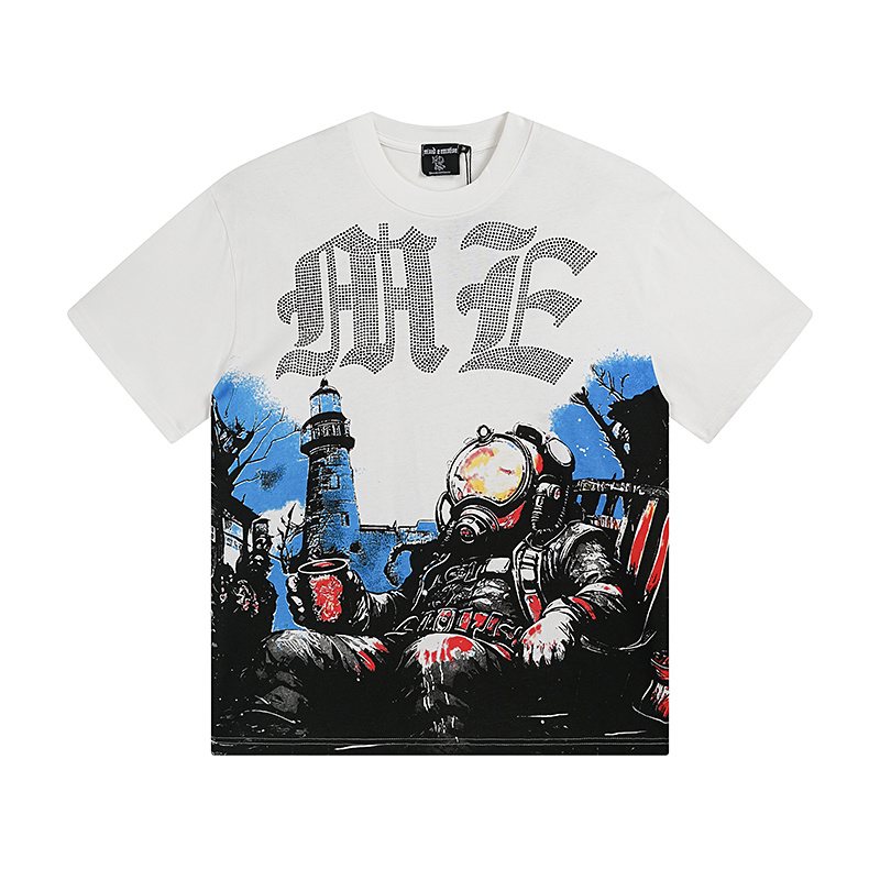 MIXED EMOTION Lighthouse & Diver Graphic T-Shirt