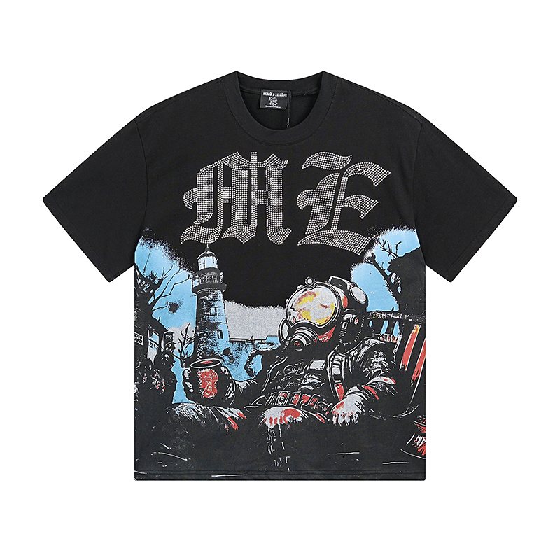 MIXED EMOTION Lighthouse & Diver Graphic T-Shirt