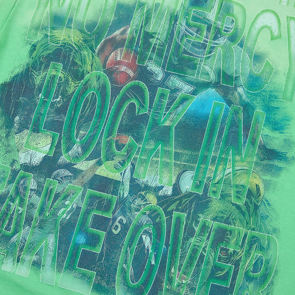 MAJESTIK Green Football Graphic T-Shirt