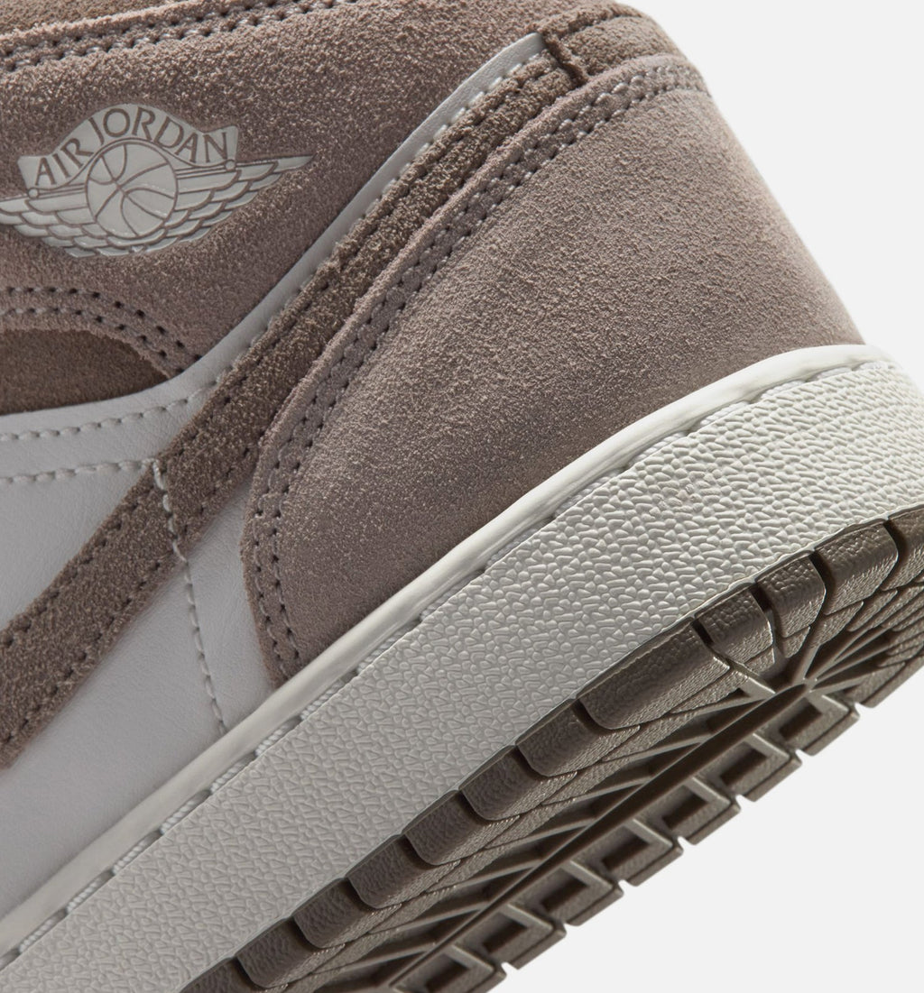 Air Jordan 1 Mid Big Kids' Lifestyle Shoes - Enigma Stone/Olive Grey/Summit White
