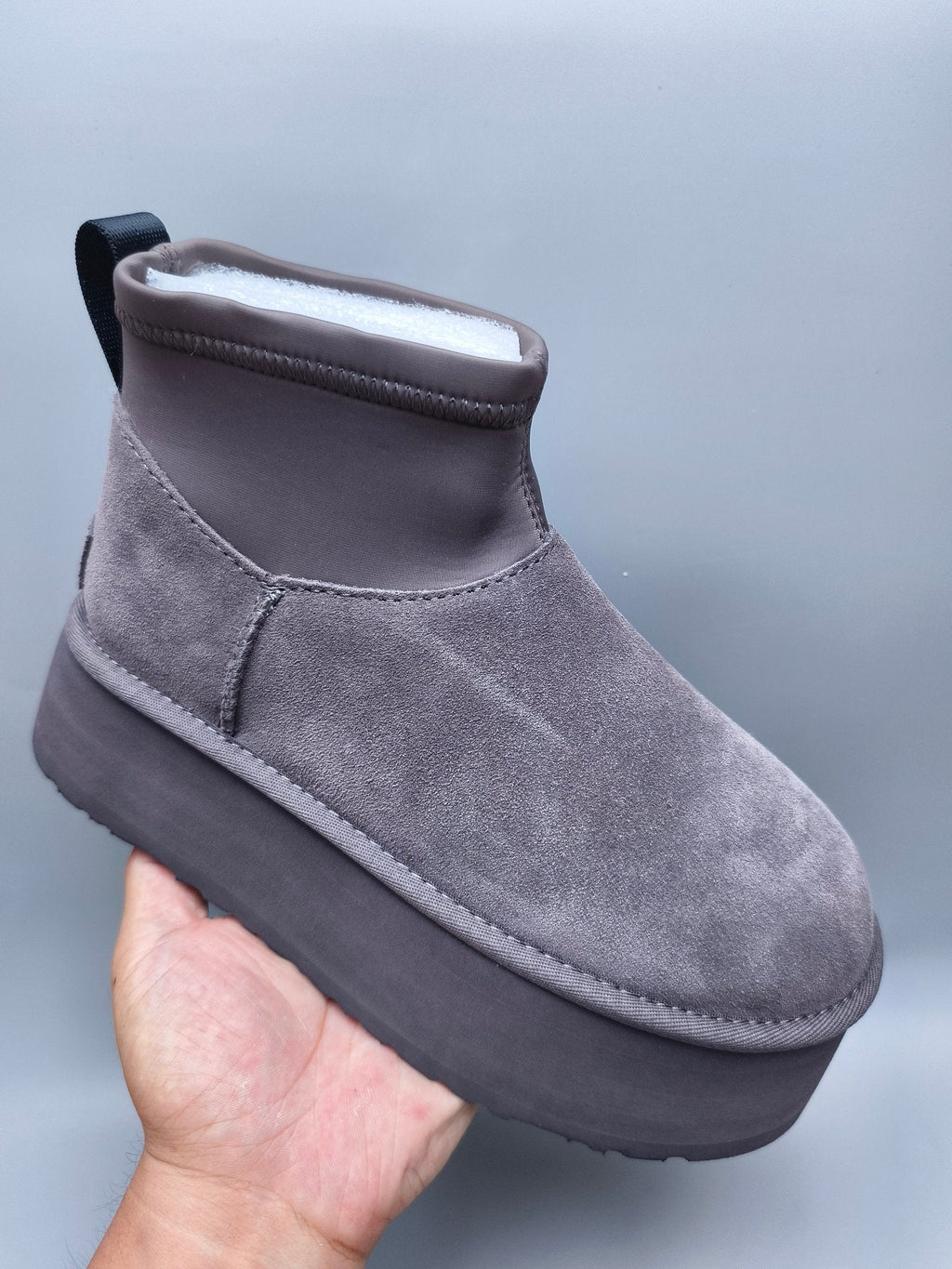 Grey Platform Elastic Low-Top Casual Shoes — New Arrival | In Stock
