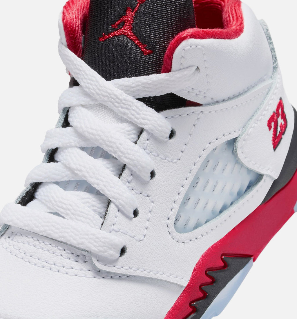 Air Jordan 5 Retro Fire Red Infant Sneakers - Fire Red/White