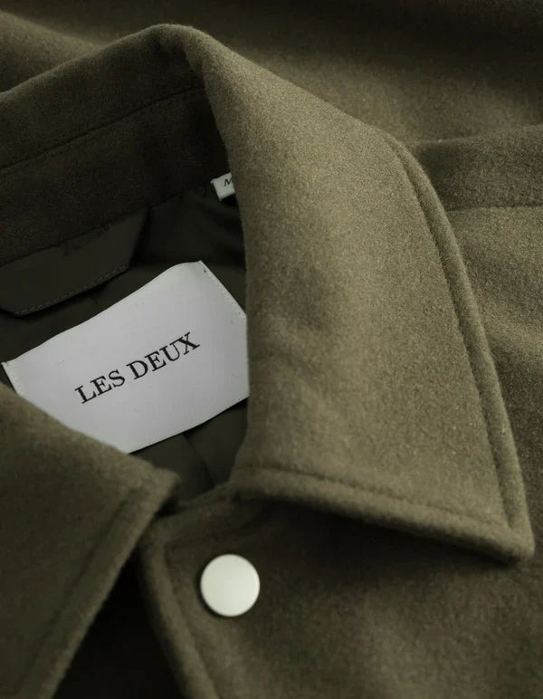 Les Deux Felipe Varsity Wool Jacket 'Olive Night'