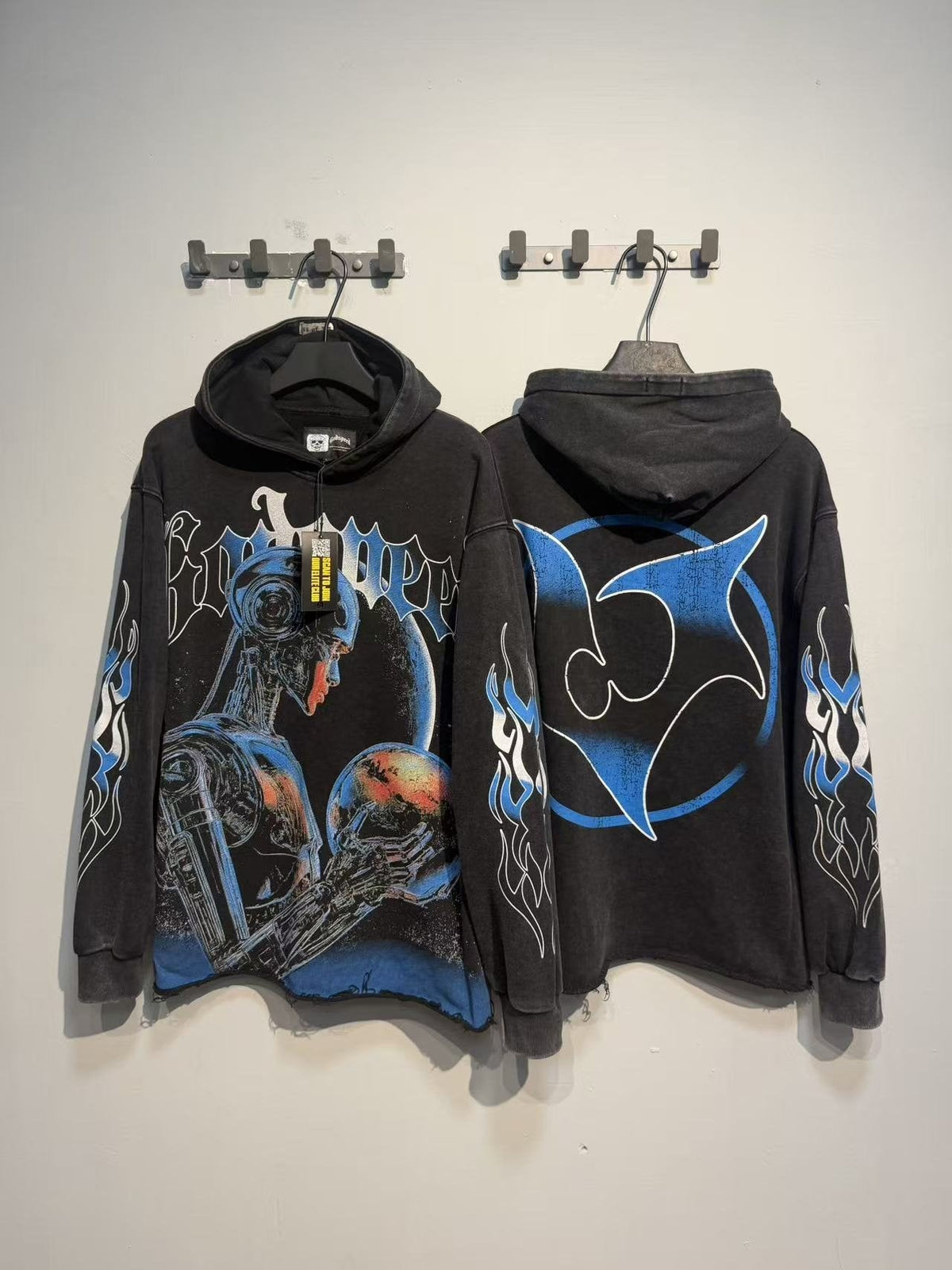 Godspeed Robot Skull Flame Graphic Hoodie