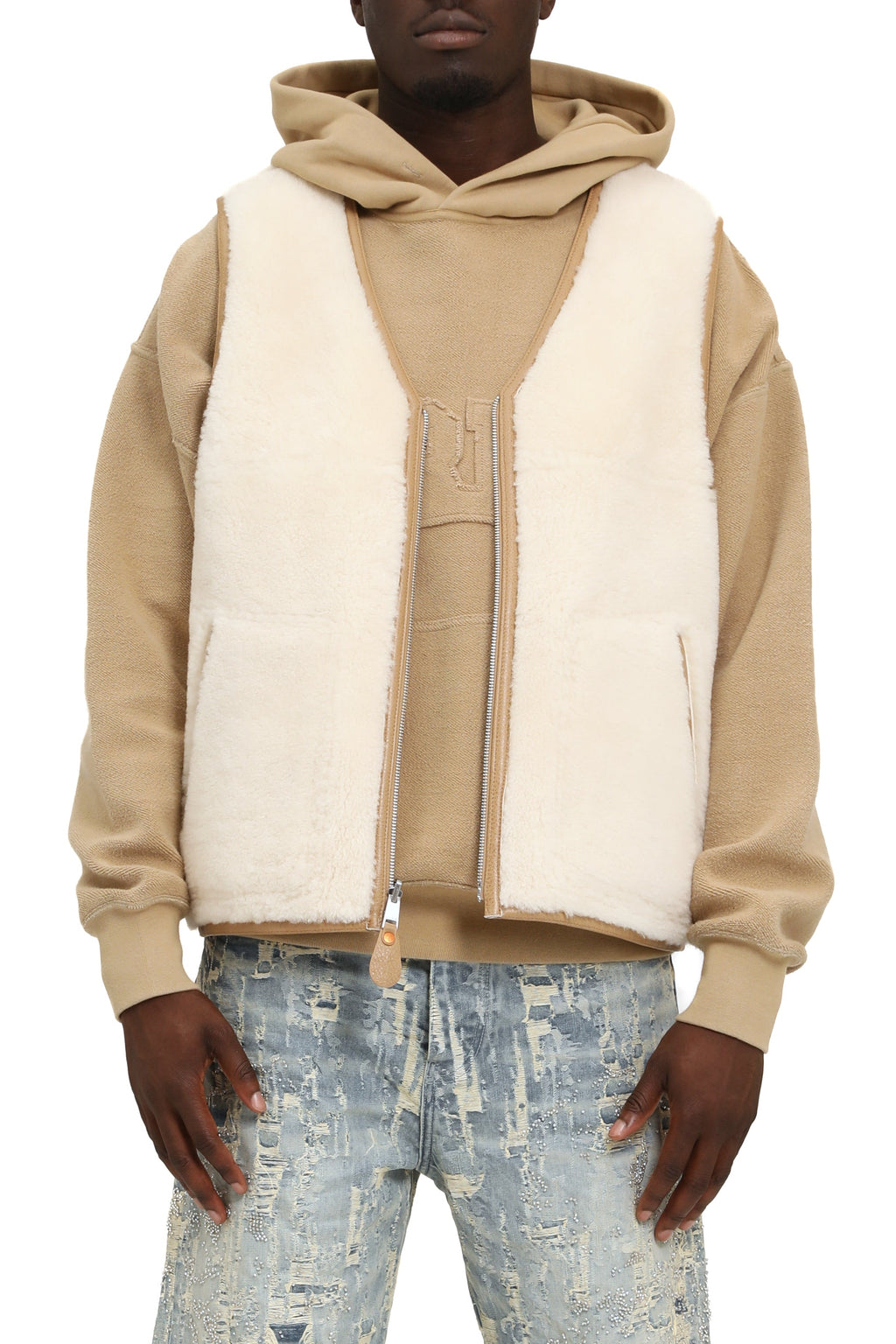 Purple Brand Reversible Shearling Vest