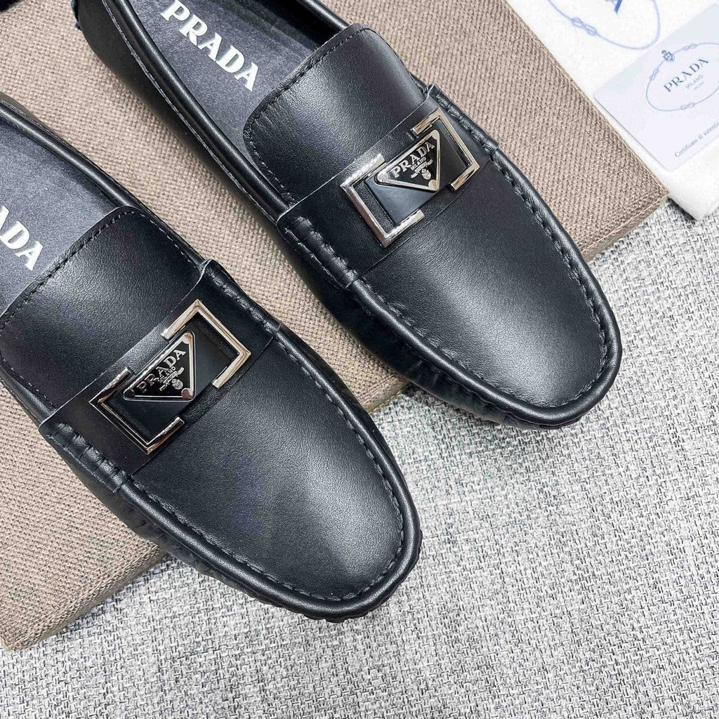 Prada Men's Black Leather Loafers