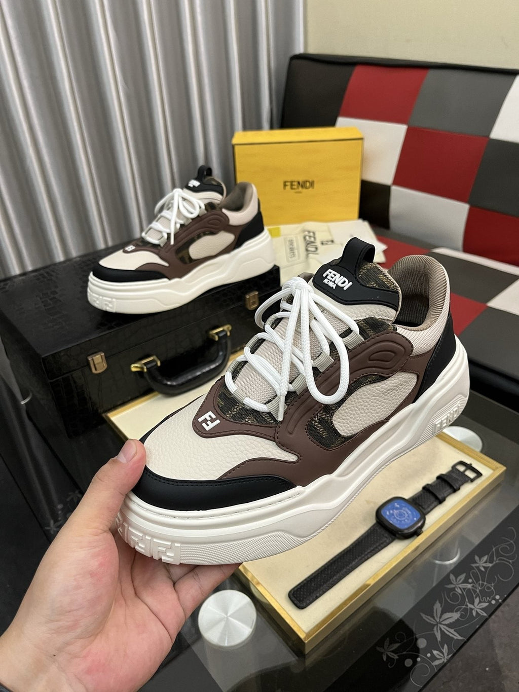 Fendi FD Match Paneled Sneakers