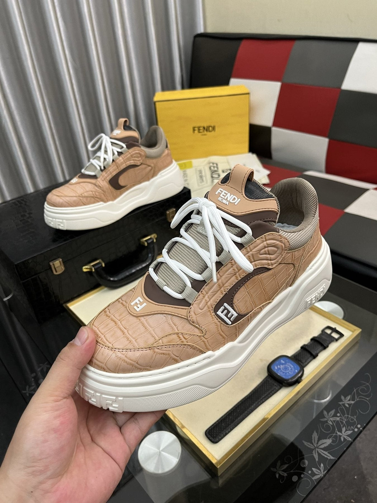 Fendi FD Match Paneled Sneakers