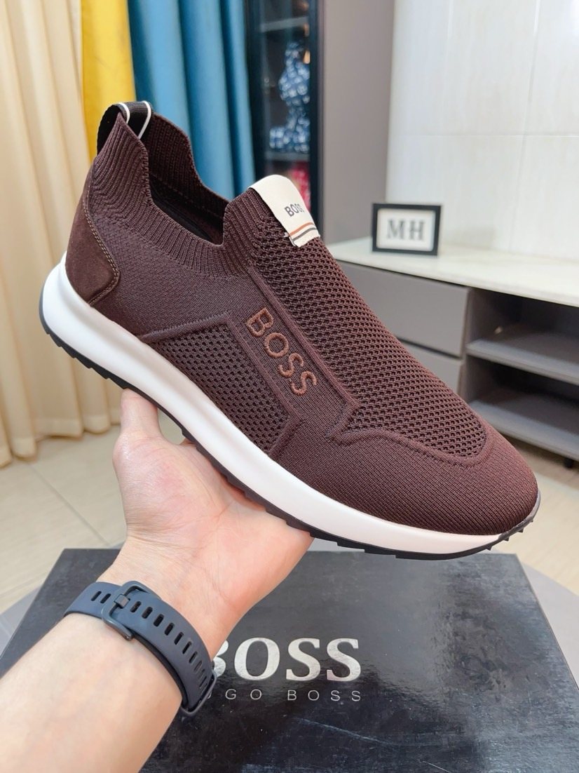 BOSS Knit-Look Slip-On Sneakers