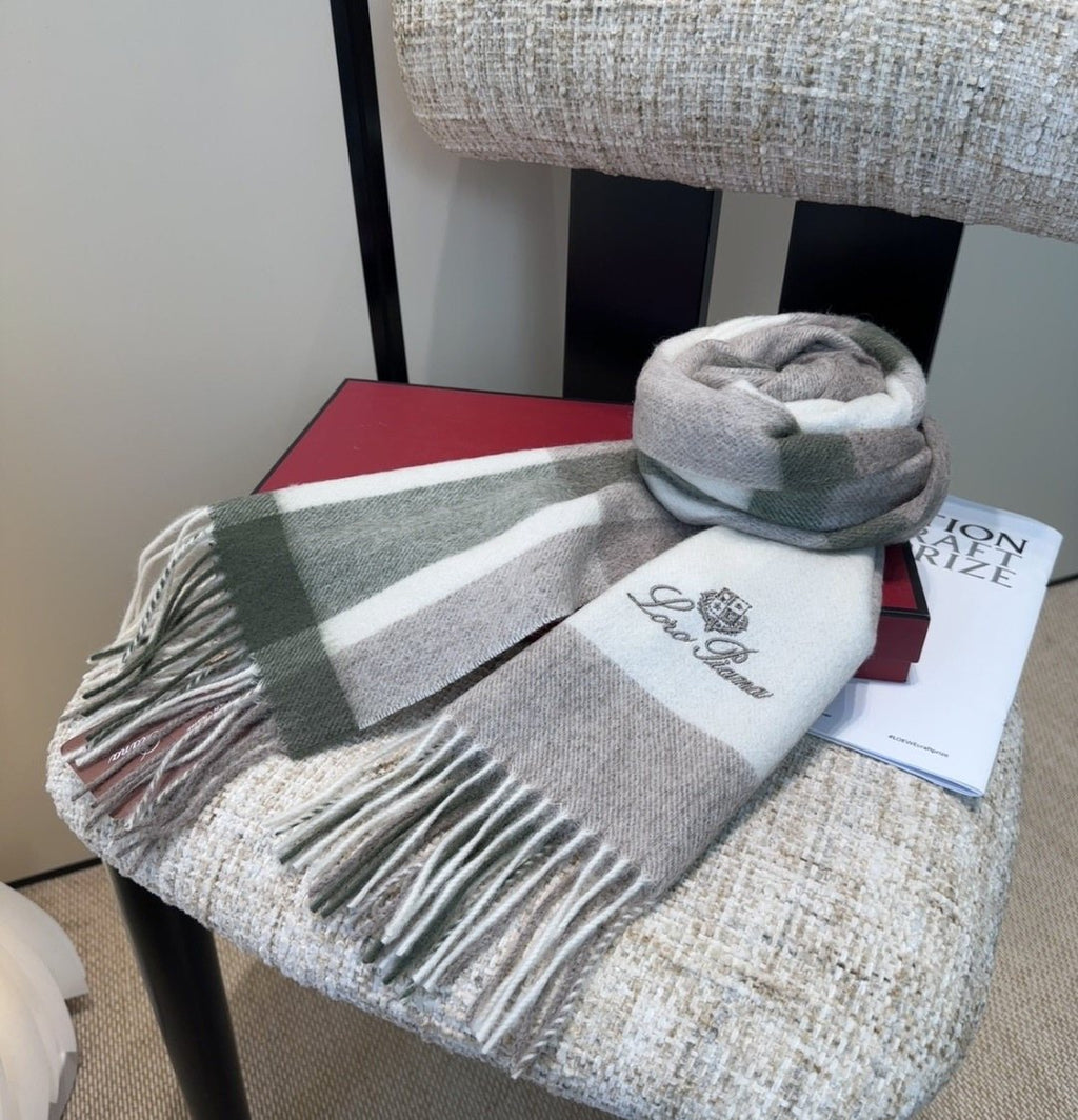 Loro Piana Fringed Plaid Scarf