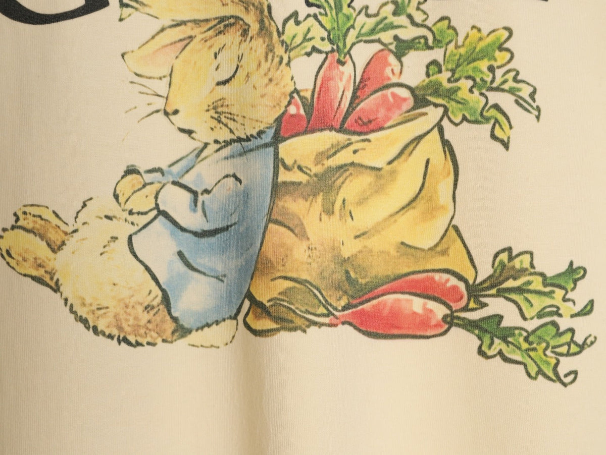 Gucci Bunny and Carrot Graphic T-Shirt - Pale Yellow